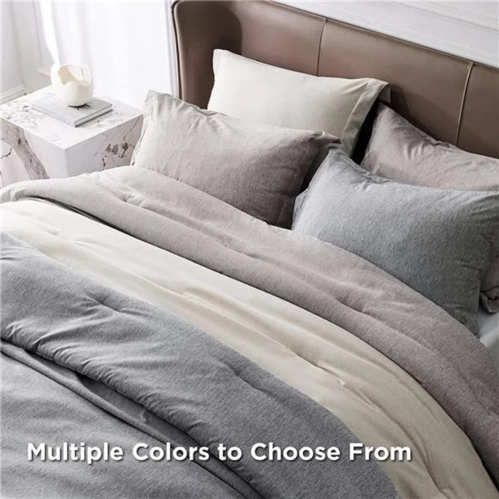 3 pc Comforter Set Beige Comforter Queen/King Soft Bedding with 2 Pillow Shams - Picture 6 of 6